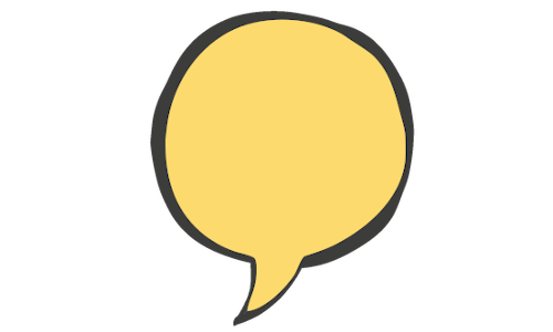 yellow speech bubble